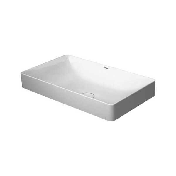 Washbowl 23" Durasquare w/o Overflow+FaucetDeck, Ground Wh